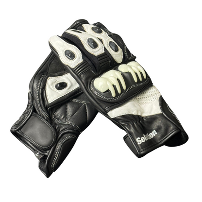 Guantes de moto con protección Blanco y Negro