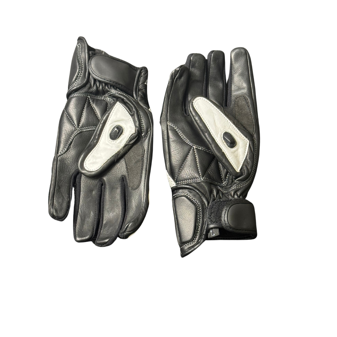 Guantes de moto con protección Blanco y Negro