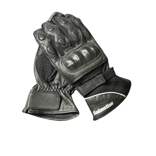 Guantes de piel para motoristas Negro